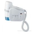 Spiral Cord Wall Mounted Hair Dryer with Shaver Socket